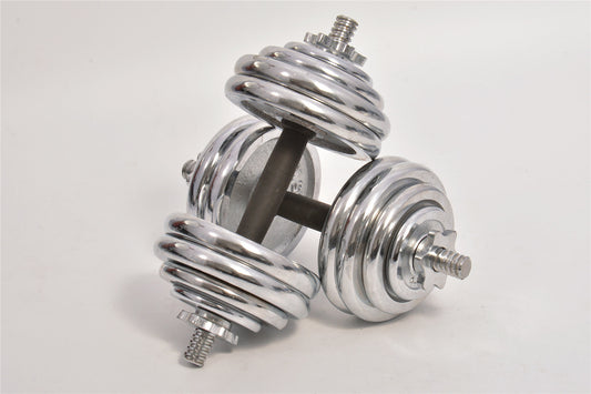 Metal Dumbbells Chrome Finish Round Edge (Plate Type)
