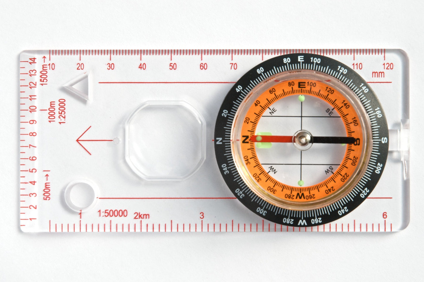 COMPASS WITH MAGNIFYING GLASS